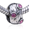 October Birthstone Decoration Silver Plated Crystal European Beads