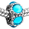 customers - December Birthstone Silver Plated European Beads