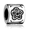Bundled Rhinestone Roses Silver Plated Crystal European Beads