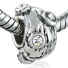 Round Rhinestone Spotted Silver Plated Crystal European Beads