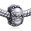 June Pearl Color Birthstone Silver Plated European Beads