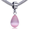 Soft Pink Murano Glass Heart Dangle European Beads