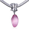 Soft Pink  Murano  Glass Flower Dangle European  Beads 