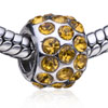 November Birthstone Silver Plated Crystal European Beads