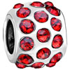 January Birthstone Silver Plated Crystal European Beads