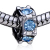 Wheel Like March Aquamarine Color Birthstone Crystal European Beads