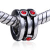 Wheel With Three January Garnet Color Birthstones Crystal European Beads