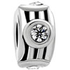 Cylinder Spacer Silver Plated Crystal European Beads