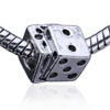 Overlapping Dices Silver Plated European Beads