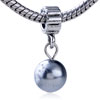 Slate Gray  Gemstone  Ball Dangle European Beads