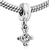 March Birthstone Snowflake Dangle European Beads