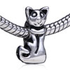 Sitting Cat Silver Plated European Beads