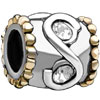 Cylindrical Shaped Exquisite  Swan  Two Tone Plated Beads Charms  ... 