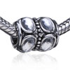 Cylindrical Shaped Symmetrical Silver Plated Crystal European Beads