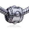 Cylindrical Shaped Delicate Lantern Silver Plated Crystal European Beads