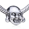 Laughing Buddha Face Silver Plated European Beads