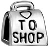 Love To Shop Bag Silver Plated European Beads