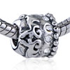 Crystal Brim Fire Silver Plated European Beads