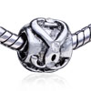 Drum Shaped Interweaving S Silver Plated Crystal European Beads