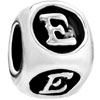 Dice Shaped Letter E Silver Plated European Beads