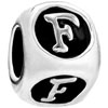 Dice Shaped Letter F Alphabet Fit All Brands Silver Plated Beads Charms Br...
