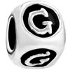 Dice Shaped Letter G Silver Plated European Beads