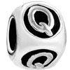 Dice Shaped Letter Q Silver Plated European Beads