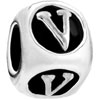Dice Shaped Letter V Alphabet Fit All Brands Silver Plated Beads Charms Br...