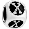 Dice Shaped Letter X Alphabet Fit All Brands Silver Plated Beads Charms Br...