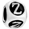 Dice Shaped Letter Z Silver Plated European Beads