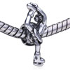 Elegant Ballet Dancer Silver Plated European Beads