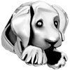 Sleepy House Dog Silver Plated European Beads