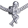 Walking Astronaut Silver Plated European Beads