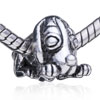 Sleeping House Dog Silver Plated European Beads