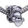 Chic Monkey &amp; Heart Silver Plated European Beads