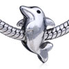 Jumping Dolphin Silver Plated European Beads