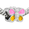 Pink And Orange Butterfly European Beads