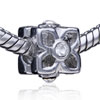 Square Shaped Tender And Lovely Flower Silver Plated Crystal European Beads