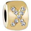 22K Gold Plated Silver Clear Crystal Cross Wheel Spacer Beads Charms Bracelets