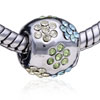 Birthstone Mixture Flower Silver Plated Crystal European Beads