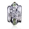 August Peridot Color Birthstone Silver Plated Crystal European Beads