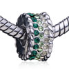 May And August Birthstone Mixture Silver Plated Crystal European Beads