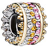 Birthstone Mixture Two Tone Plated Crystal European Beads