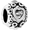 Round Shaped Happy Mouth Silver Plated Crystal European Beads