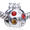 Ladybug With Birthstones Silver Plated Crystal European Beads