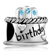 March Stone Birthday Cake With Aquamarine Crystal Candles Beads Charms Bracelets