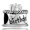 Apr Birthstone Birthday Cake Clear White Crystal Diamond Accent Candles Beads Charms Bracelets