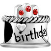 July Stone Birthday Cake Red Crystal Candles Gift Holiday Fit All Brands Beads Charms Bracelets