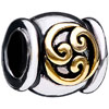 Drum Shaped Flower Two Tone Plated European Beads