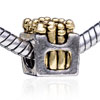 A Box Of Bullet Two Tone Plated European Beads